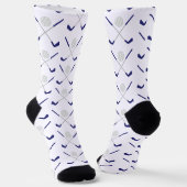 Navy Golf Clubs Pattern Socks Sokken (Gebogen)