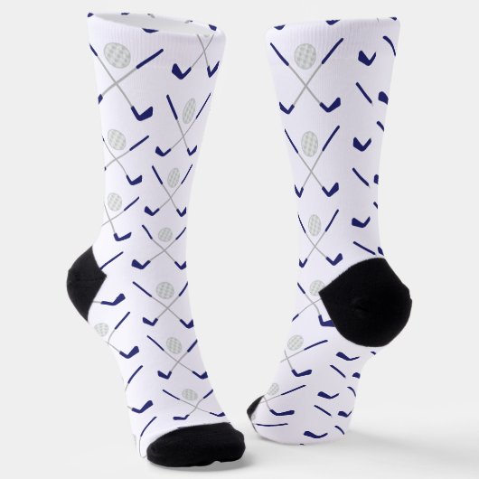 Navy Golf Clubs Pattern Socks Sokken (Gebogen)