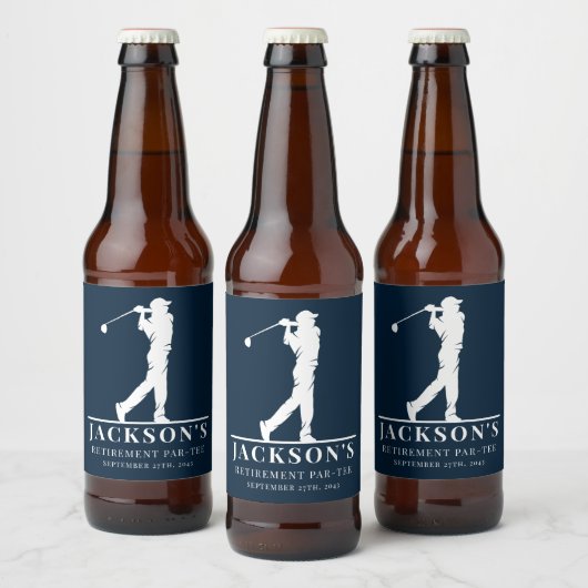Navy Golf Thema Pensioen Par-t-shirt Bier Etiket (Flessen)