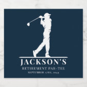 Navy Golf Thema Pensioen Par-t-shirt Bier Etiket (Enkel label)