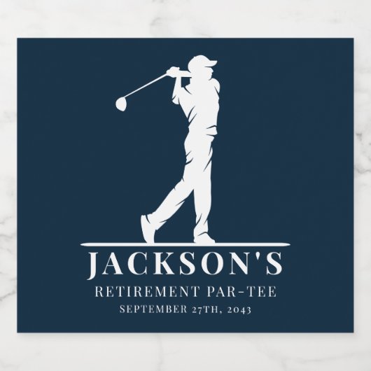 Navy Golf Thema Pensioen Par-t-shirt Bier Etiket (Enkel label)