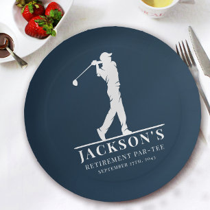 Navy Golf Thema Pensioen Par-t-shirt Papieren Bordje