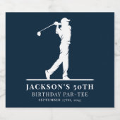 Navy Golf Thema Verjaardag Par-t-shirt Bier Etiket (Enkel label)