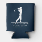 Navy Golf Thema Verjaardag Par-t-shirt Blikjeskoeler (Voorkant)