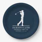 Navy Golf Thema Verjaardag Par-t-shirt Papieren Bordje (Voorkant)