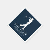 Navy Golf Thema Verjaardag Par-t-shirt Servet (Hoek)
