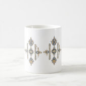 Navy & Goud Abstracte Symmetrie Design KOFFIE MOK (Center)