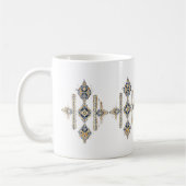 Navy & Goud Abstracte Symmetrie Design KOFFIE MOK (Links)