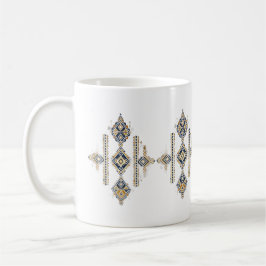Navy & Goud Abstracte Symmetrie Design KOFFIE MOK