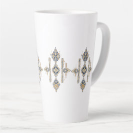 Navy & Goud Abstracte Symmetrie Design KOFFIE MOK