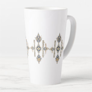 Navy & Goud Abstracte Symmetrie Design KOFFIE MOK