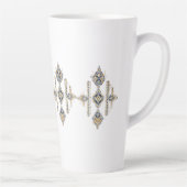 Navy & Goud Abstracte Symmetrie Design KOFFIE MOK (Rechts)