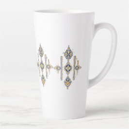 Navy & Goud Abstracte Symmetrie Design KOFFIE MOK