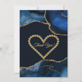 Navy Goud Agaat Geode Verjaardag Bedankkaart (Achterkant)