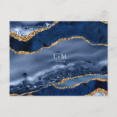 Navy Goud Agate Geode Edelsteen Trouw Aankondiging (Voorkant)