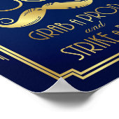 Navy Goud Art Deco FOTOHOK Bord Print (Hoek)