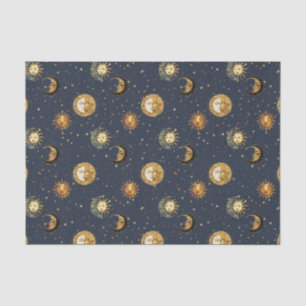 Navy Goud Astrologie Symbolen Kosmisch Tissuepapier