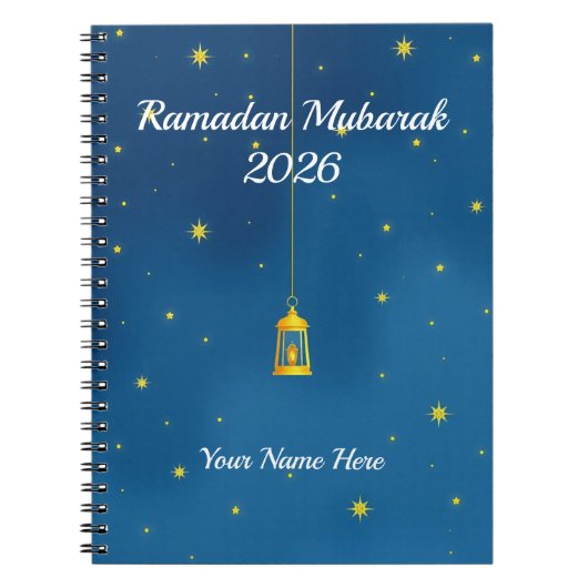 Navy Goud Celestial Ramadan Notitieboek (Voorkant)