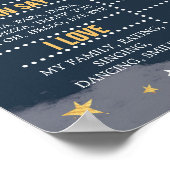 Navy Goud Eerste Verjaardag Rond de Zon Geboortest Poster (Hoek)