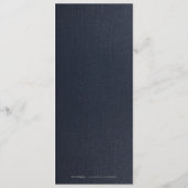 Navy goud elegante kalligrafie vintage bruiloft me menu (Achterkant)