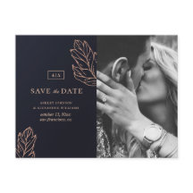 Navy goud elegante trouwdag. Blauwe Save the Date
