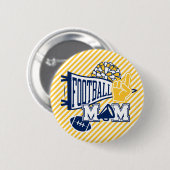 Navy & Goud en Witte Voetbalmoeder  Ronde Button 5,7 Cm (Voorkant /achterkant)