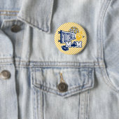Navy & Goud en Witte Voetbalmoeder  Ronde Button 5,7 Cm (In situ)