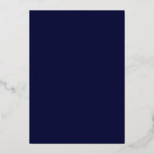Navy & Goud Folie Aangepaste Foto Levensviering Uitnodiging (Achterkant)