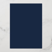 Navy & Goud Folie Initialen Informele Bruiloft Uitnodiging (Achterkant)