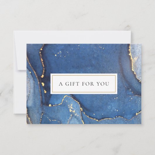 Navy Goud Glitter Agate Marmer Cadeaubewijs (Voorkant)