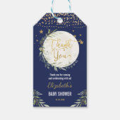 Navy Goud Groen Maan Twinkle Star Douche Favoriete Cadeaulabel (Voorkant)
