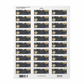 Navy Goud Hemels Halve Maan Bruidsdouche Etiket (Full Sheet)