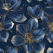 Navy Goud iPhone Hoesje Elegante Bloemengebruik Na