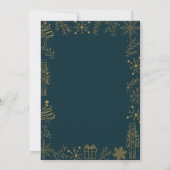 Navy & Goud Kerst Uitnodiging | Moderne Glamour (Achterkant)