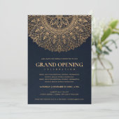 NAVY GOUD KLASSEKE SIERLIJKE MANDALA GRAND OPENING KAART (Staand voorkant)