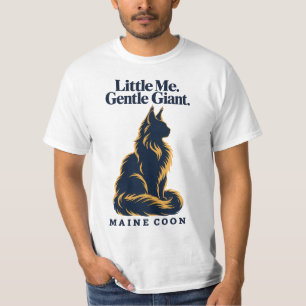 Navy Goud Maine Coon Zacht Reus Silhouet T-shirt