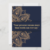 Navy & Goud Mandala Uitnodiging (Achterkant)