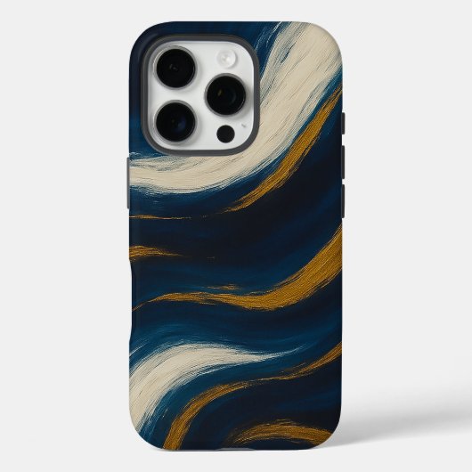 Navy Goud Marmeren Golf Hoesje (Achterkant)