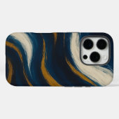 Navy Goud Marmeren Golf Hoesje (Achterkant (horizontaal))