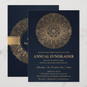NAVY GOUD ORNATE MANDALA BEDRIJFSFEest EVENEMENT Kaart (Voorkant / Achterkant)
