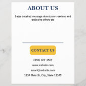 Navy Goud Premium Autowas Autodienst Elegant Flyer (Achterkant)