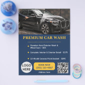 Navy Goud Premium Autowas Autodienst Elegant Flyer (Enkel)