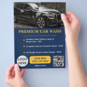 Navy Goud Premium Autowas Autodienst Elegant Flyer (Hand)