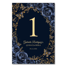 Navy Goud Quinceanera