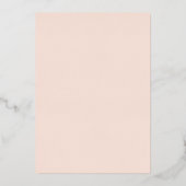 Navy Goud Roze Bloem Doop Folie Uitnodiging (Achterkant)
