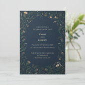Navy Goud Schotse Distel Bruiloft Kaart (Staand voorkant)