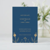 Navy Goud Schotse Distel Trouw Save The Date C (Staand voorkant)