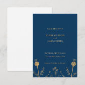 Navy Goud Schotse Distel Trouw Save The Date C (Voorkant / Achterkant)