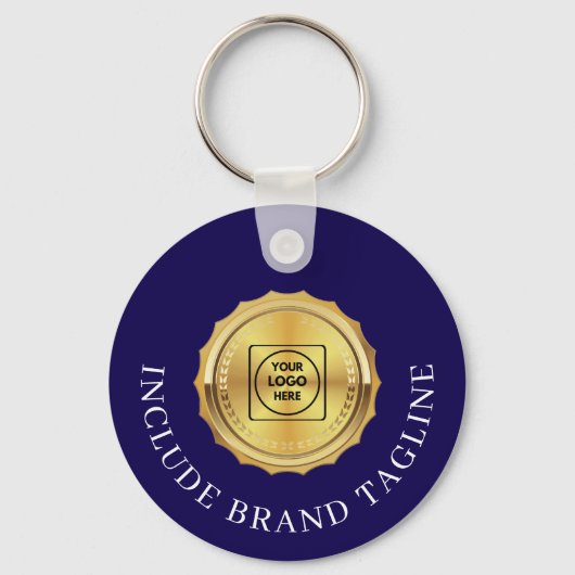 Navy Goud Vastgoed Logo Promo Sleutelhangers (Voorkant)