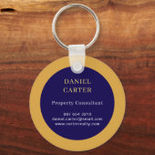 Navy Goud Vastgoed Logo Promo Sleutelhangers (Achterkant)